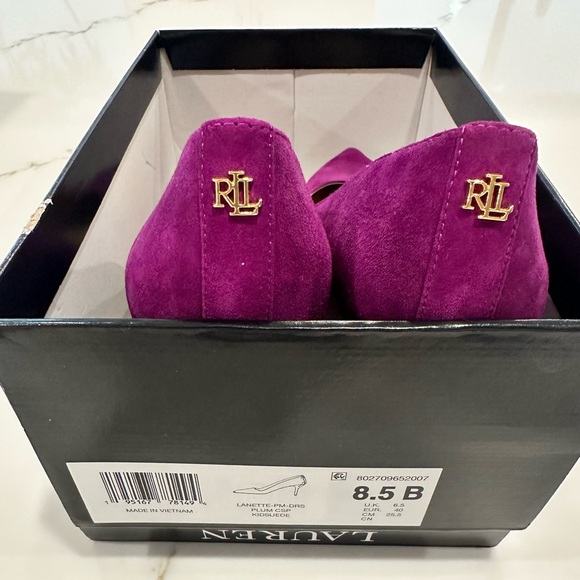 Lauren Ralph Lauren Lanette Pink Suede Pointed-Toe Heels Size 8.5 - Picture 2 of 6